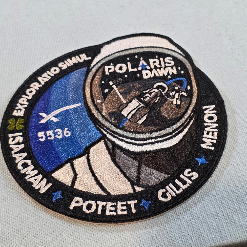 SpaceX Polaris Dawn Mission Patch 4.5 Inch Embroidered NASA Crew Insignia NEW